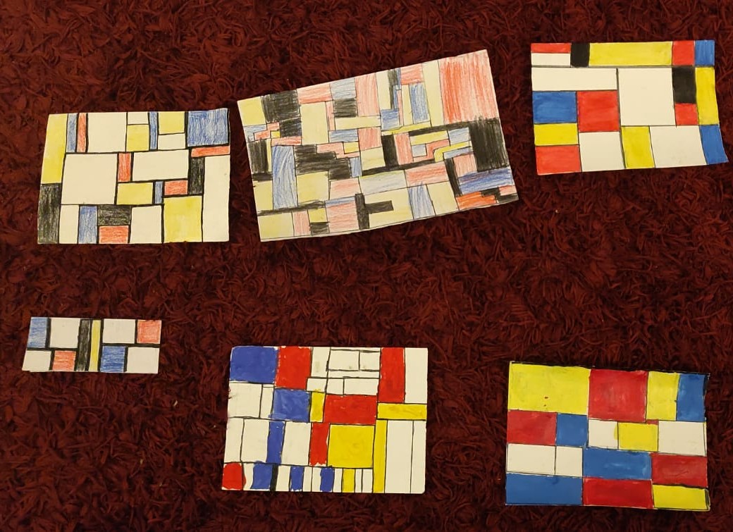 Mondrian-style art pieces