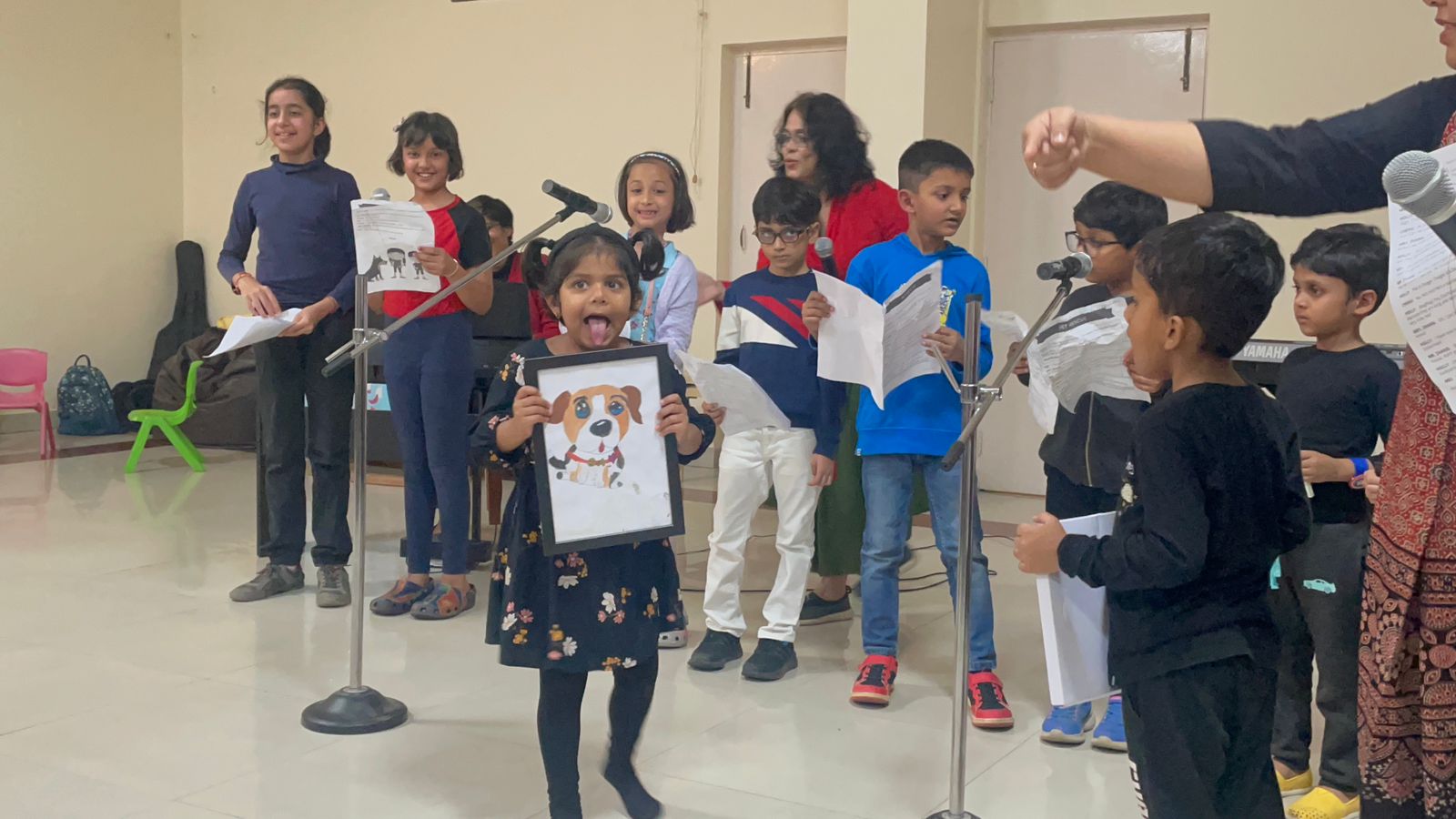 Kids performing on stage