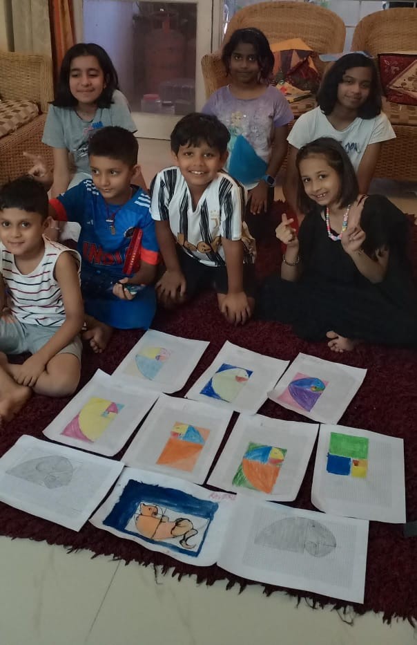 Kids with their art